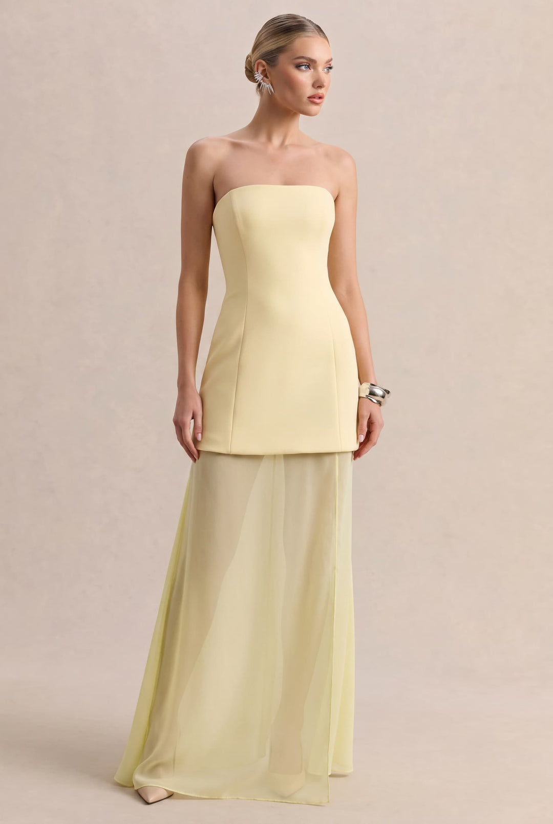 Shawl Design Slit Maxi Dress