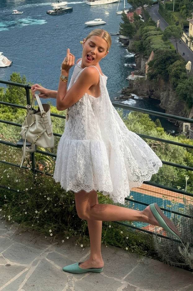 Lace A- Line Mini Dress