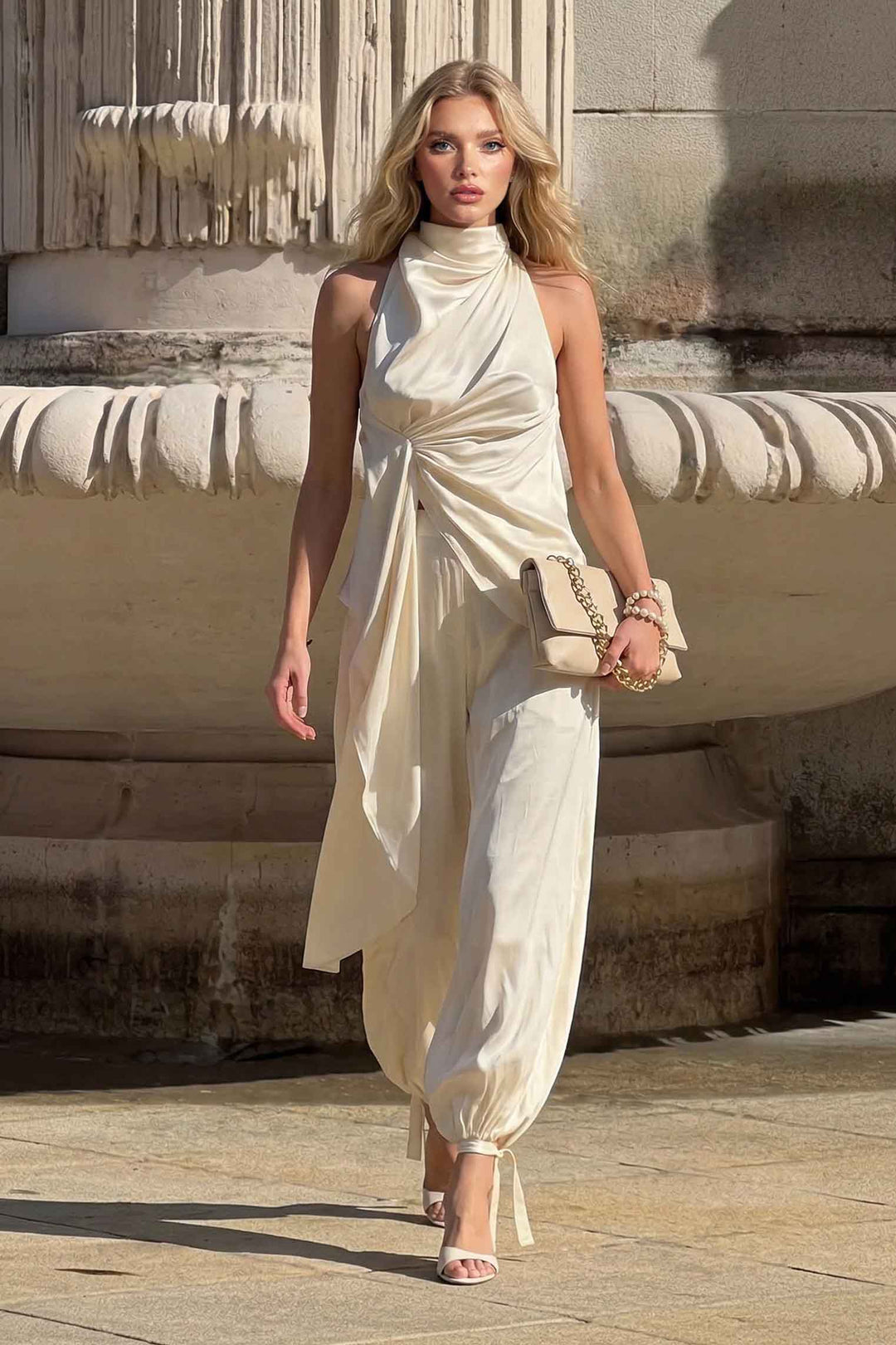 Pleated Top And Bloomers Set