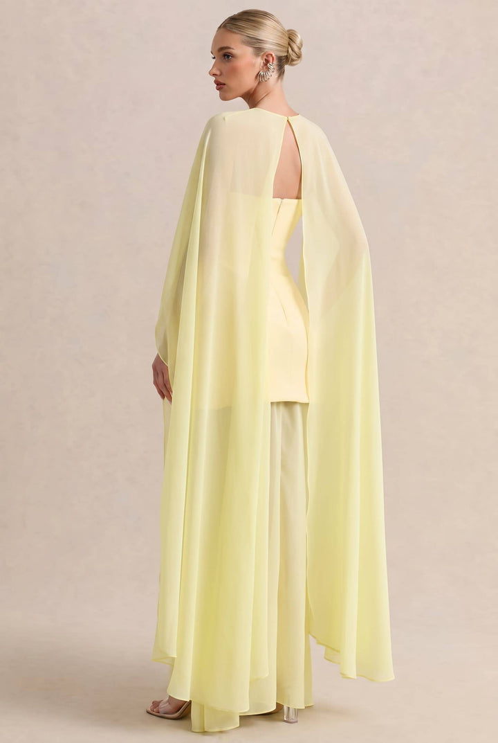 Shawl Design Slit Maxi Dress