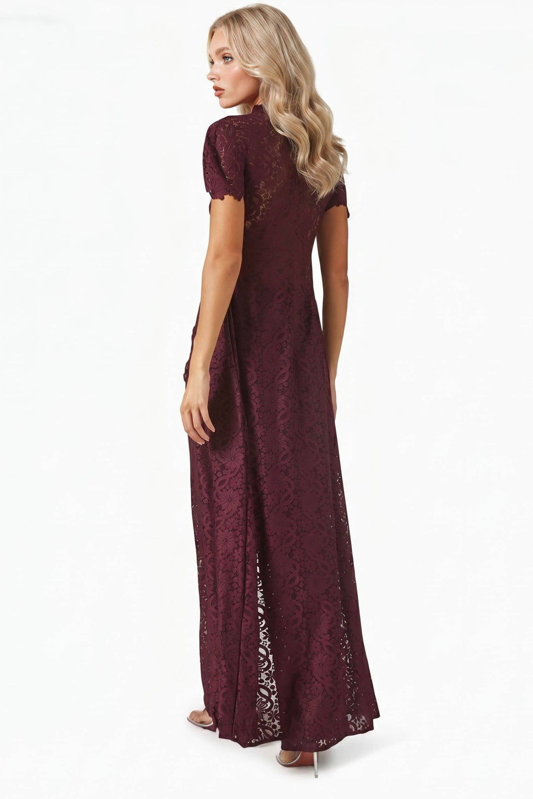 Lace Long-sleeved Top And Wide-leg Pants Set
