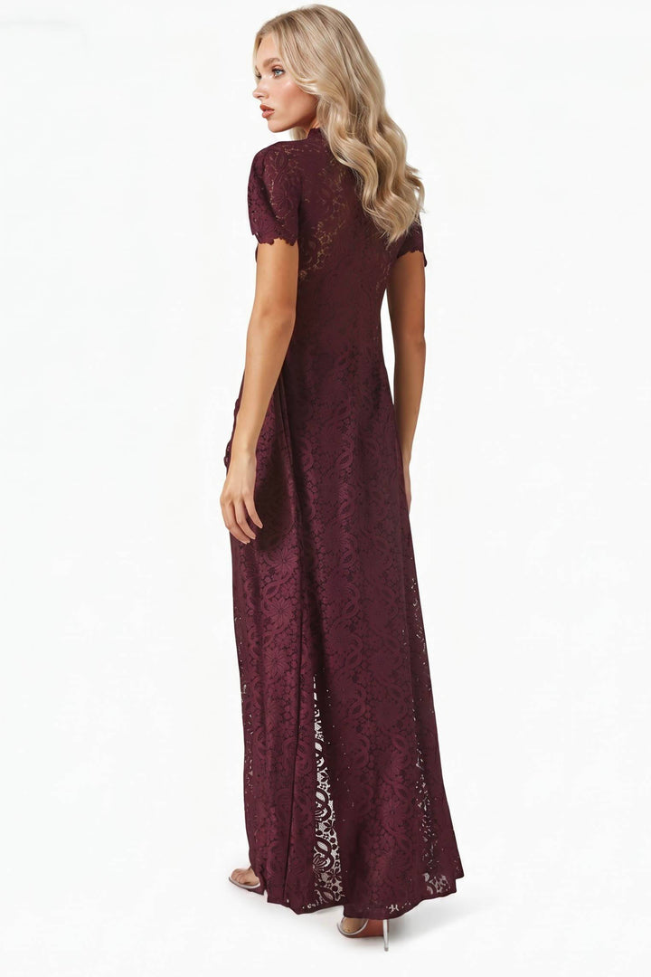 Lace Long-sleeved Top And Wide-leg Pants Set