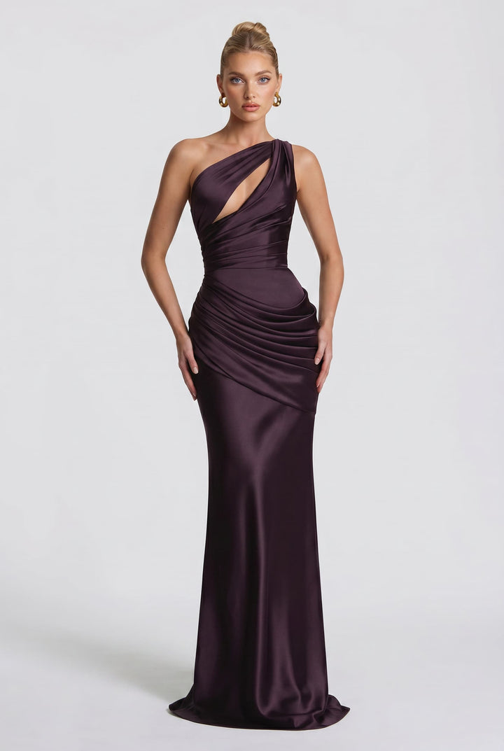 Hollow Design Pleated Maxi Dress