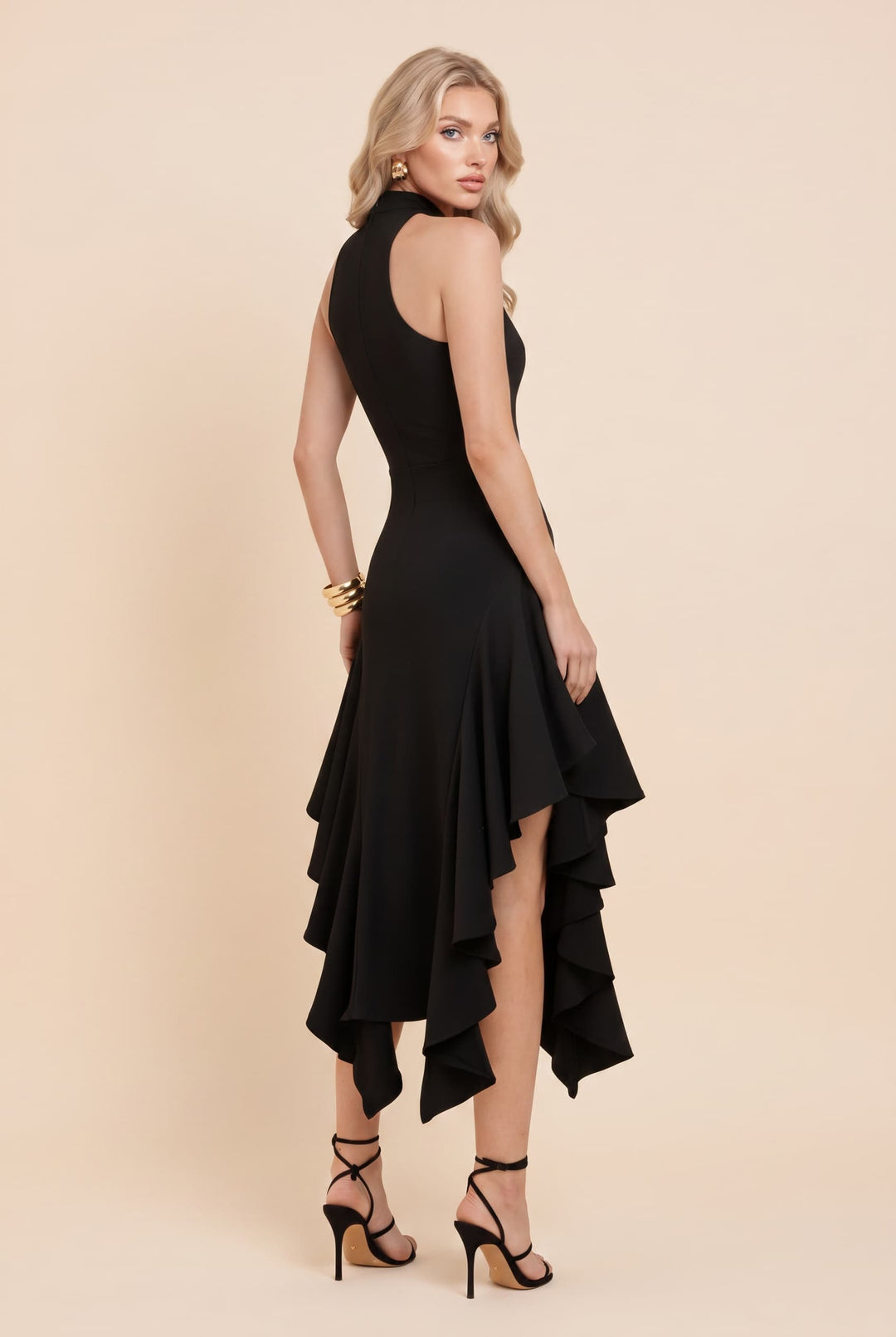Sleeveless Irregular Hem Maxi Dress