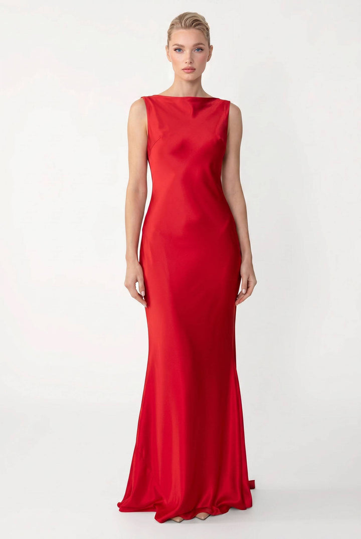 Backless Lace-Up Maxi Dress