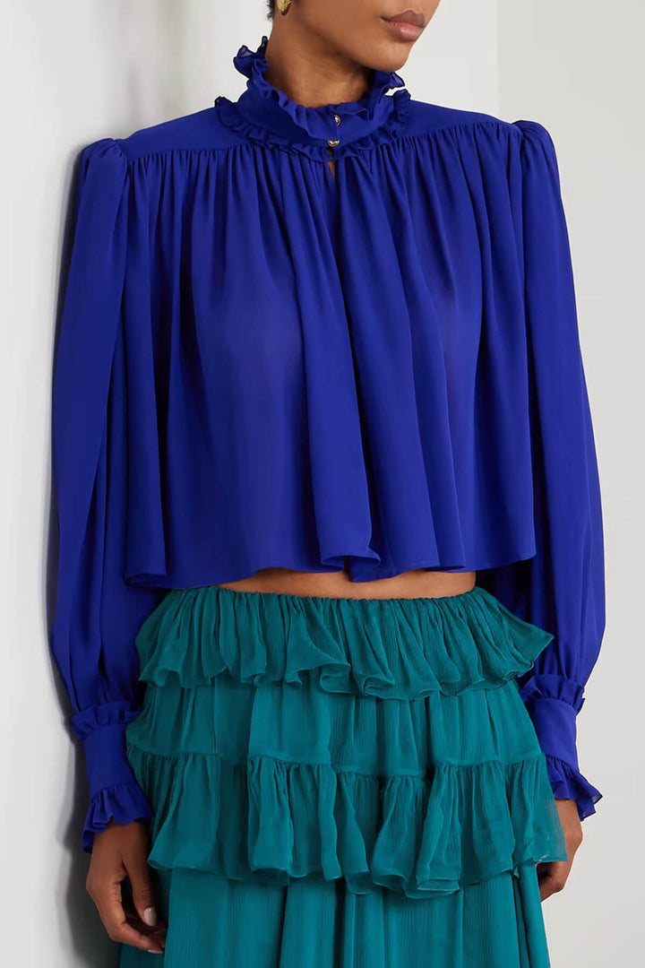 Exquisite Multi-Layered Pleated Chiffon Tulle Skirt