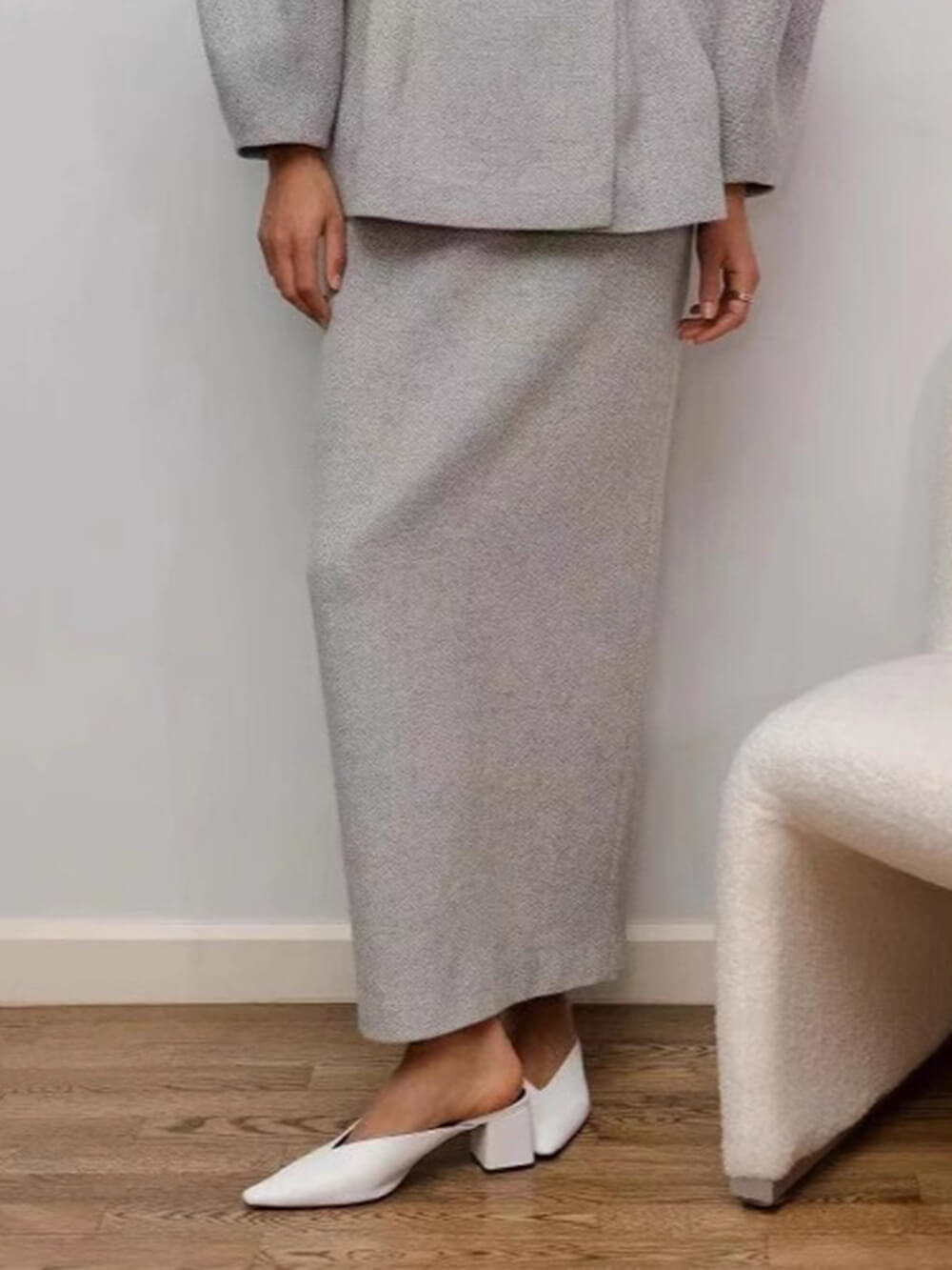 Chic Elegant Solid Drop-Shoulder Loose Top