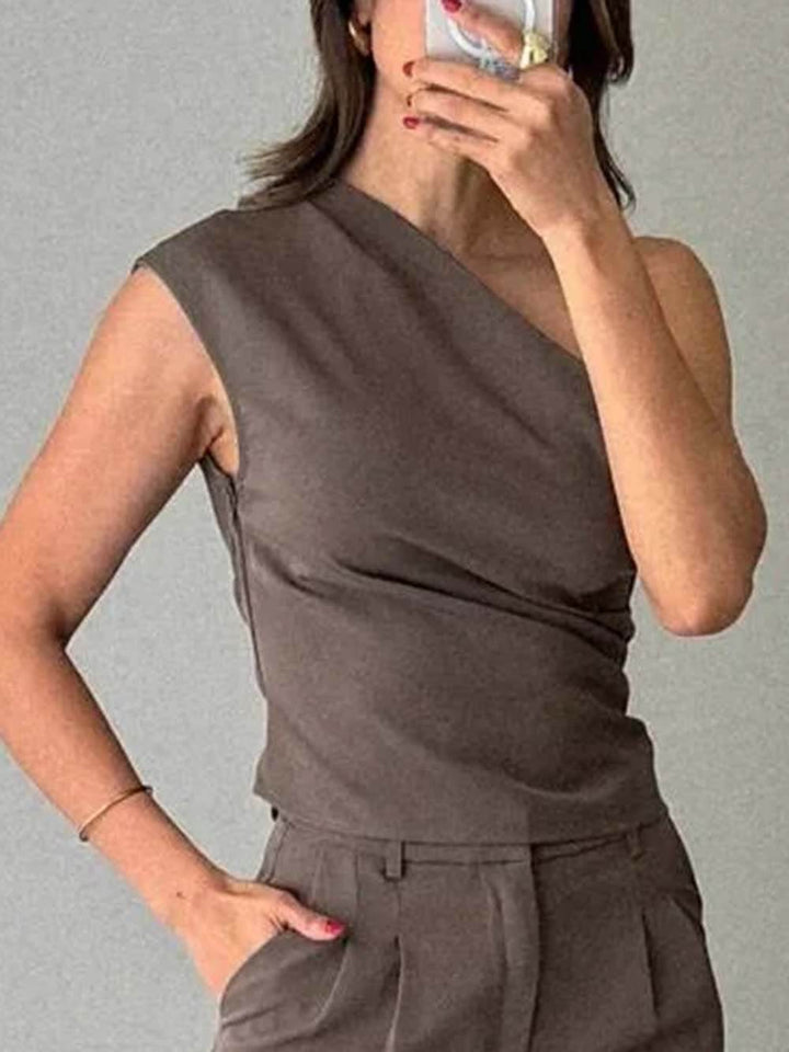 Classic Casual Ruched Pocket Wide-Leg Pants