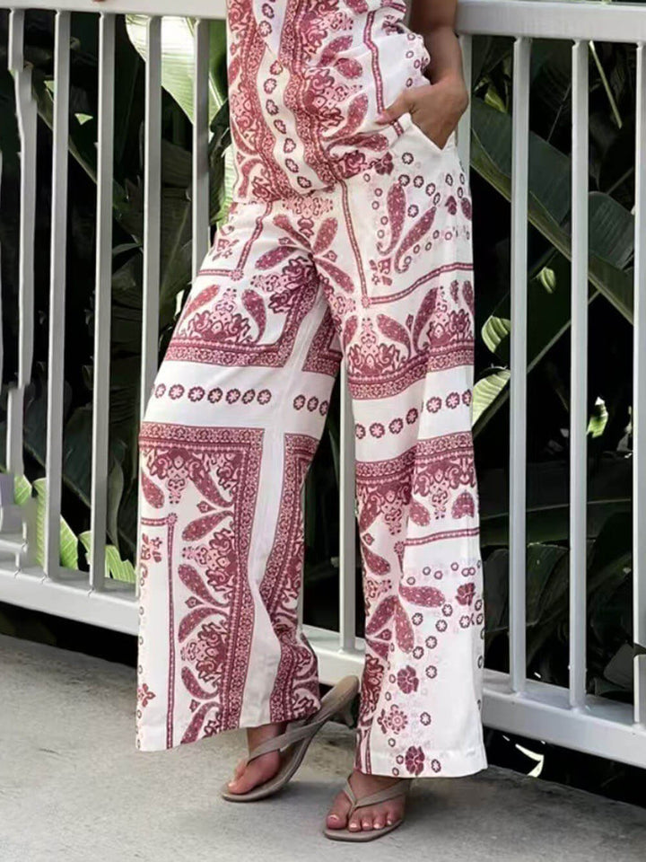 Modern Unique Floral Rint Suspenders Tops