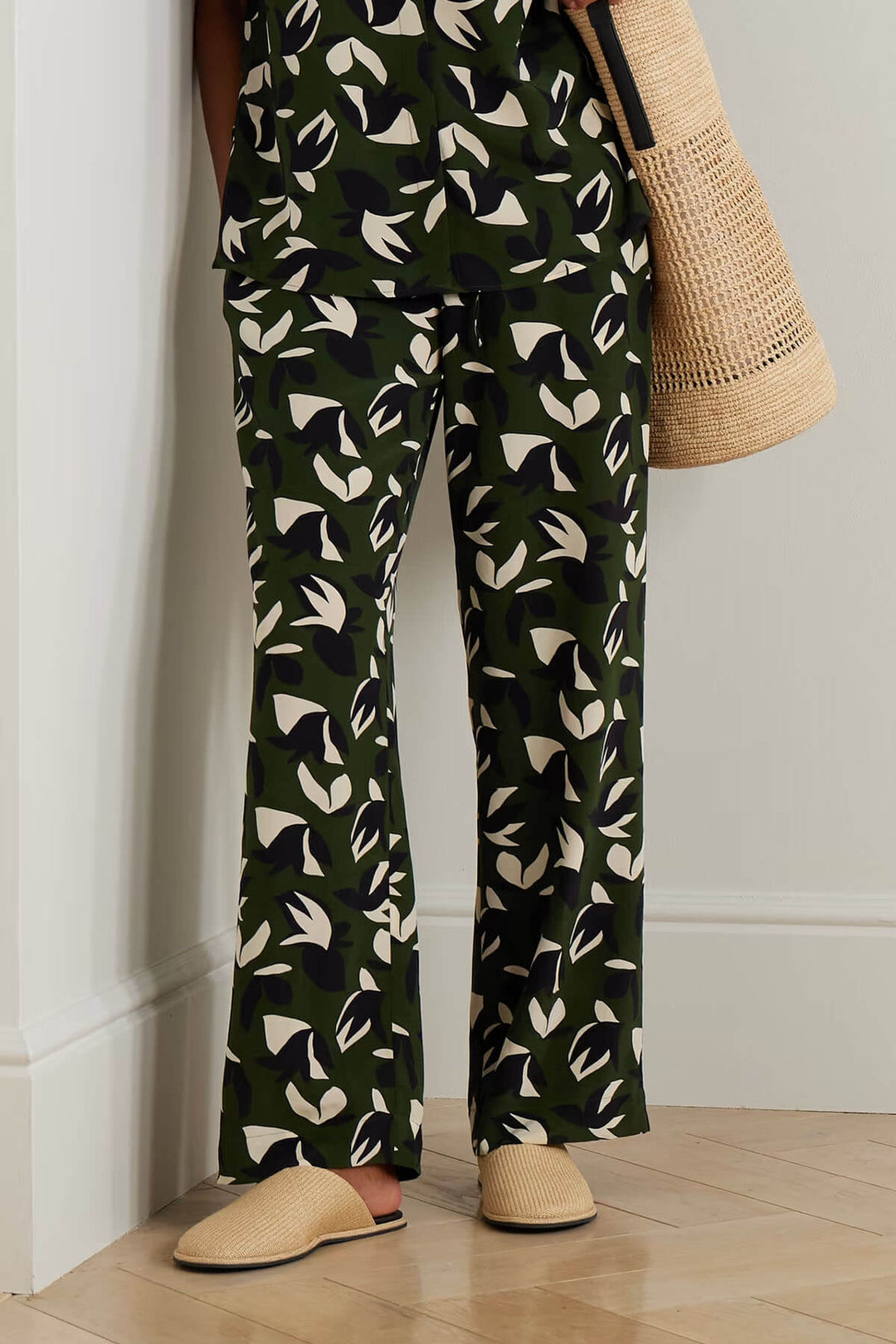 Unique Floral Print Satin Shirt