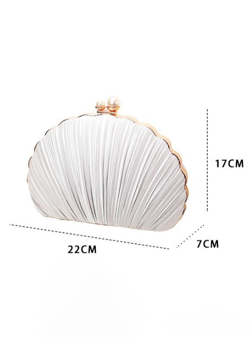 Shell Evening Bag Pleated Clutch