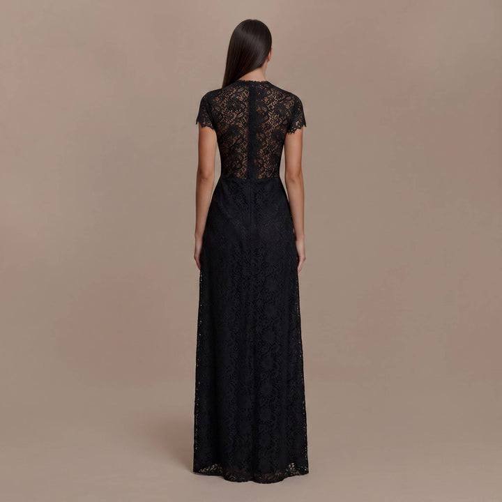 Lace Long-sleeved Top And Wide-leg Pants Set