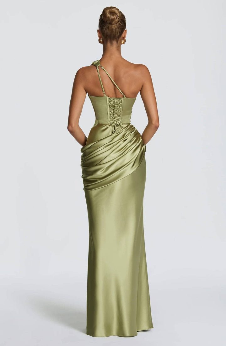 Hollow Design Pleated Maxi Dress
