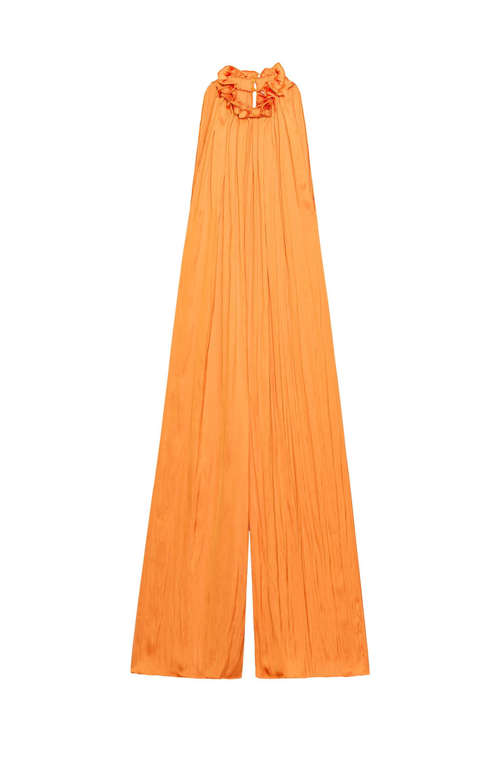Flower-Neck A- Line Jumpsuit