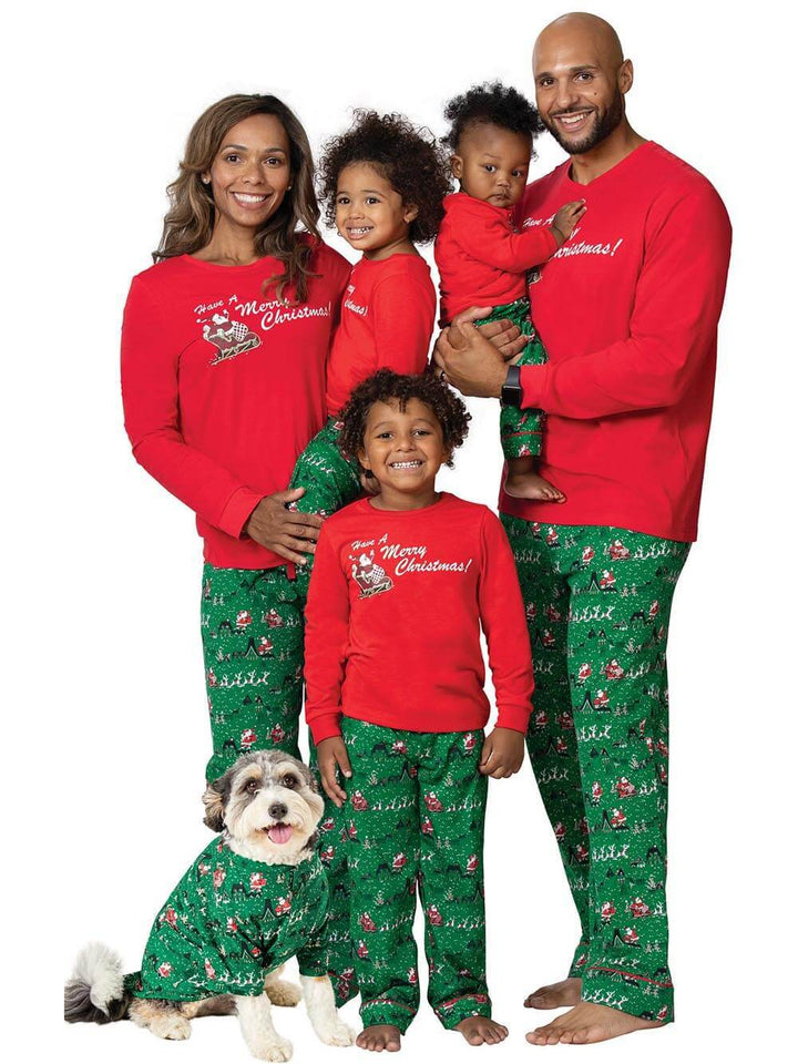 Ensemble pyjama parent-enfant imprimé père Noël