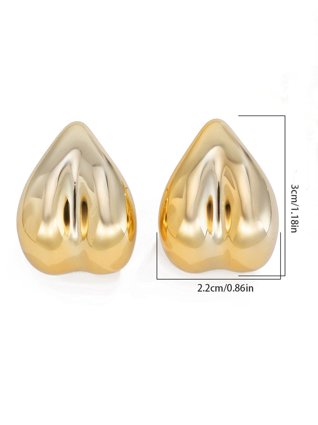 Fashionable Curved Geometric Heart-shaped Earrings