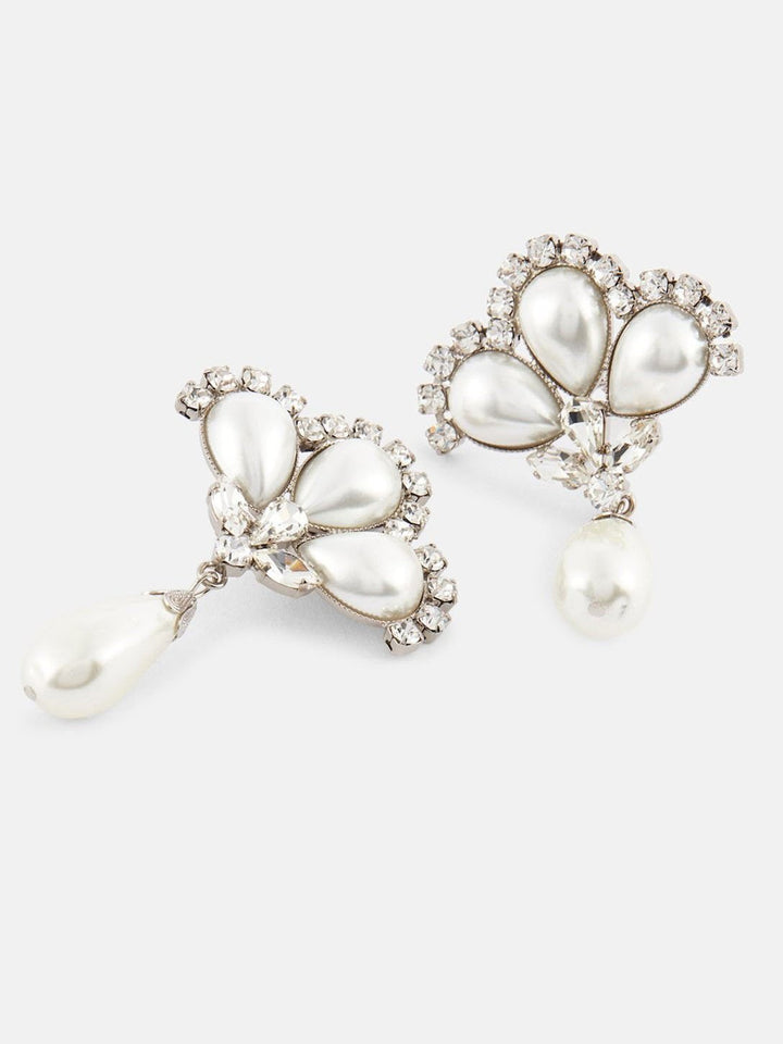 Personalized Flower Fan Shape Pearl Earrings