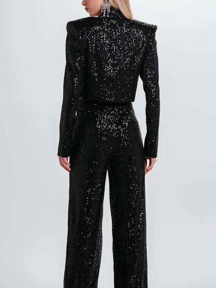 Blazer con paillettes stile corto alla moda classica
