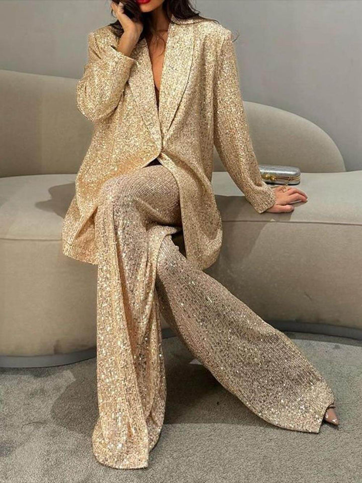 Elegantní flitrované kalhoty
