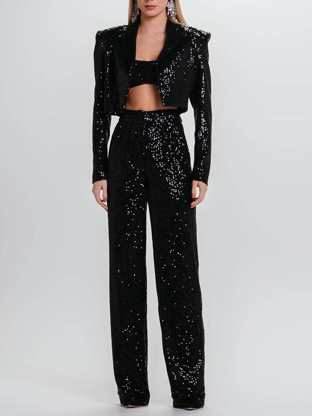 Blazer con paillettes stile corto alla moda classica