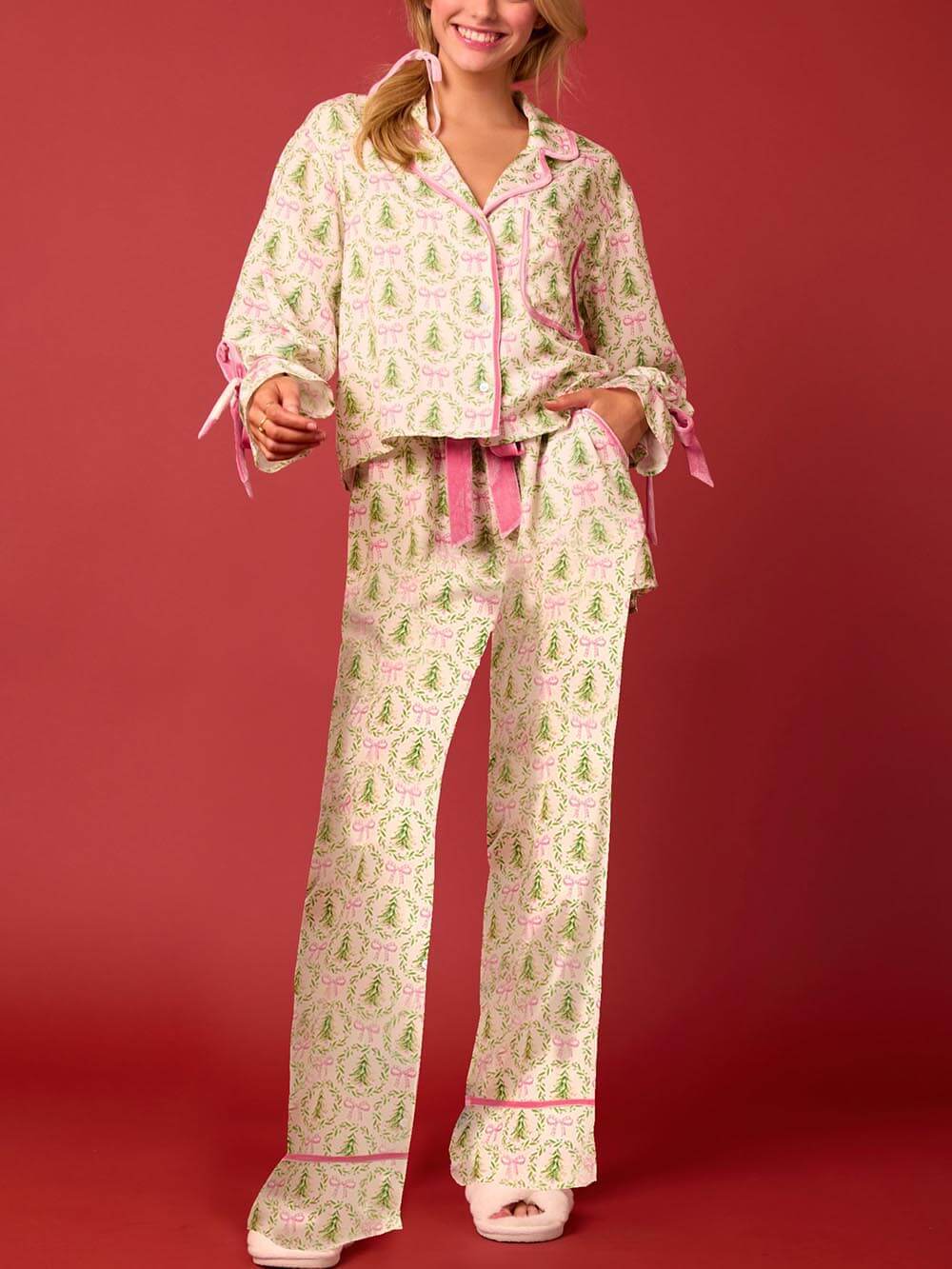 Ensemble de vêtements d'intérieur imprimés de Noël