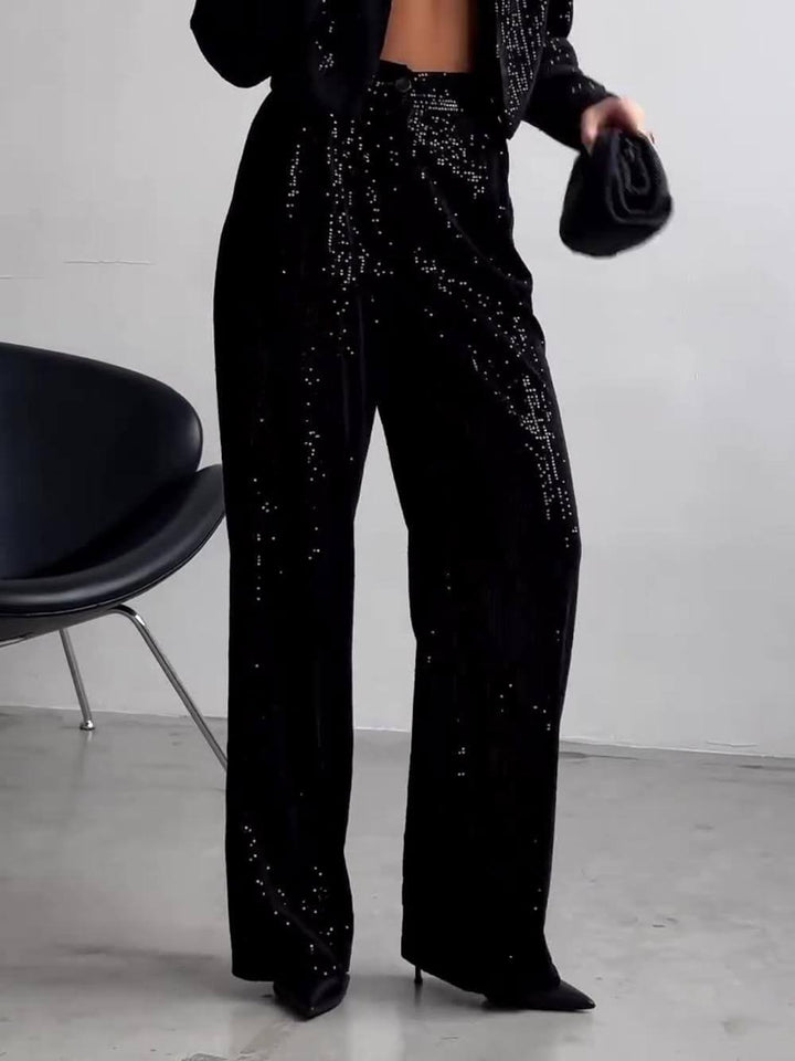 Blazer con paillettes stile corto alla moda classica