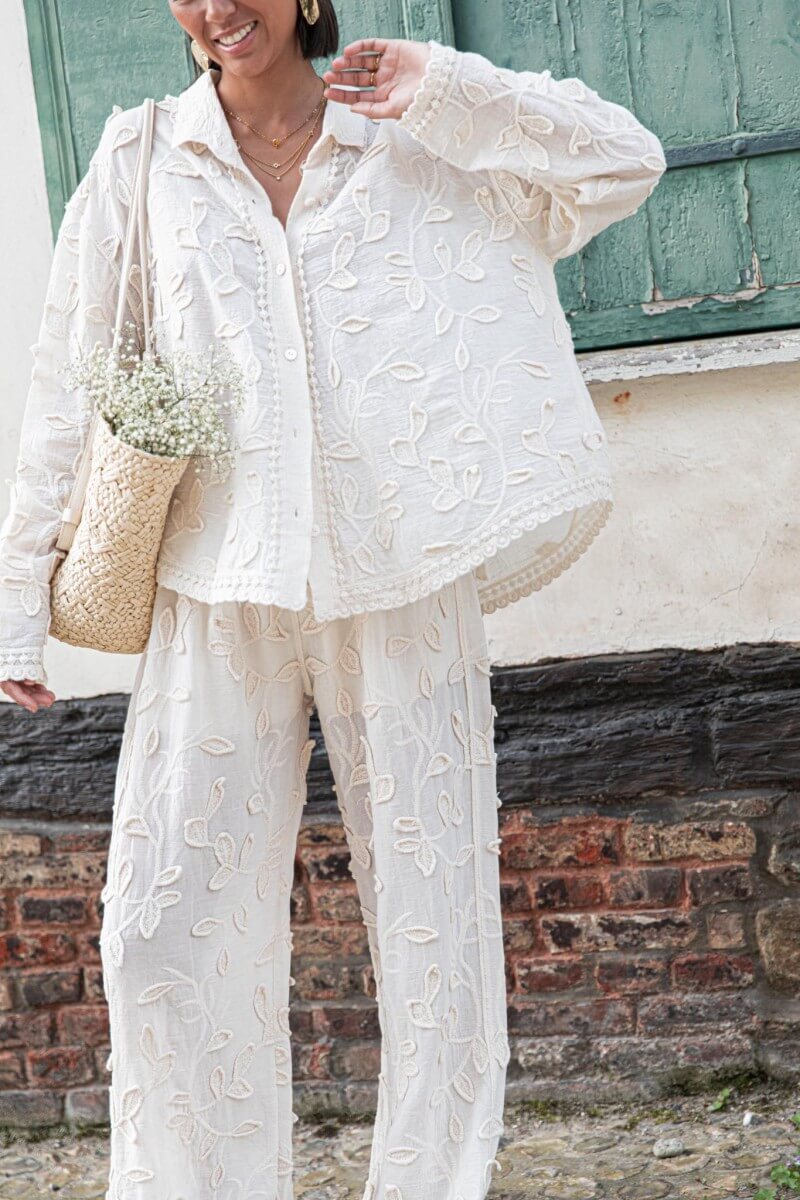 Chemise ample décontractée en jacquard de style complexe unique