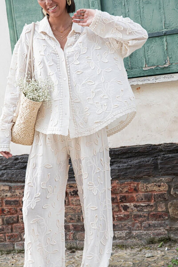 Chemise ample décontractée en jacquard de style complexe unique