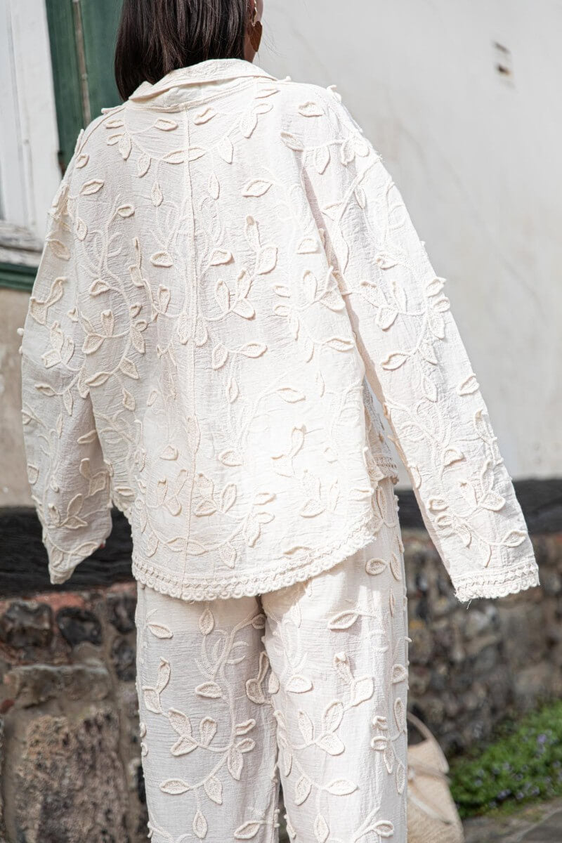 Chemise ample décontractée en jacquard de style complexe unique