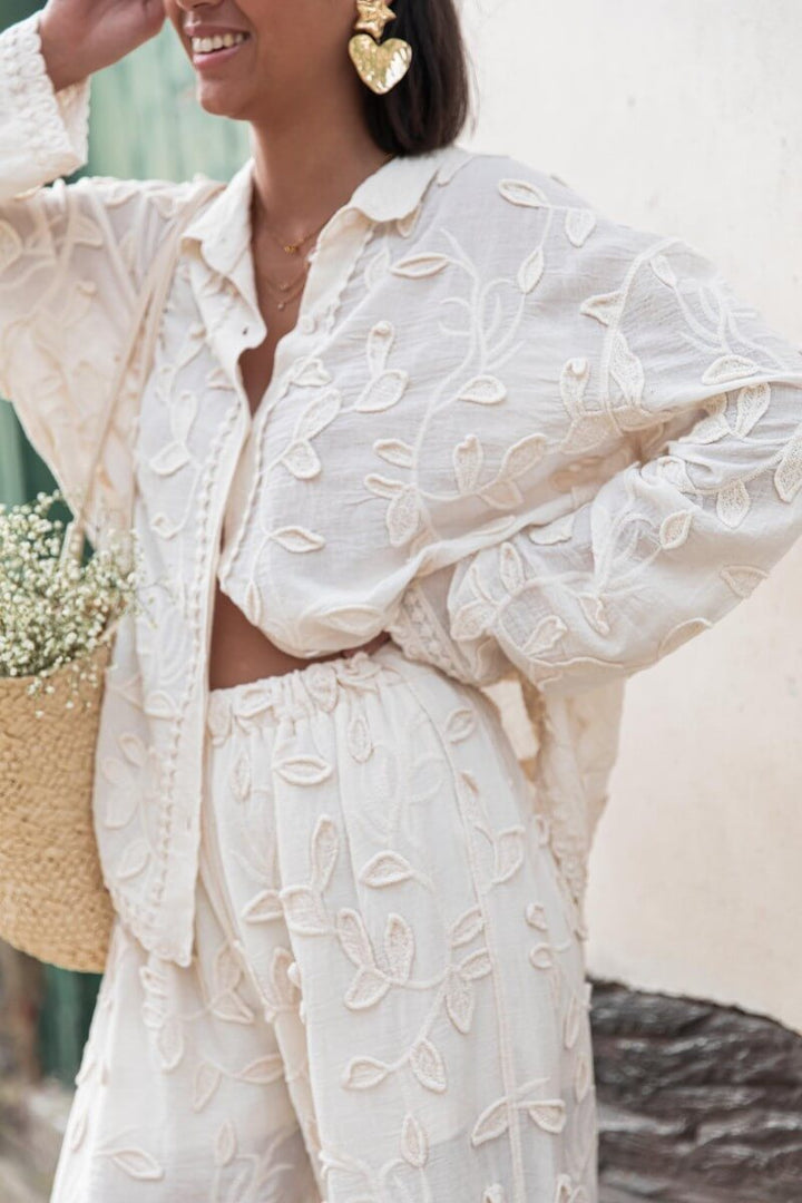 Chemise ample décontractée en jacquard de style complexe unique